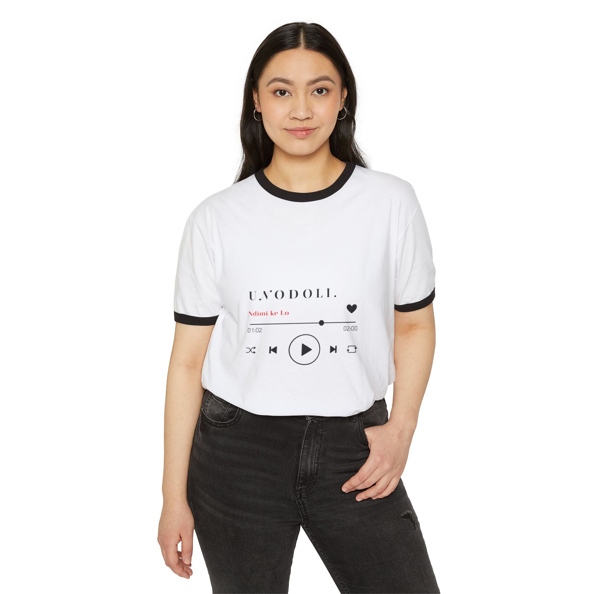 Ringer T-Shirt — ‘UNODOLL’ Music Player Graphic Tee