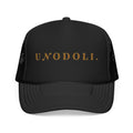 Unodoli Text Trucker Hat | Foam Mesh Cap, Vintage Lettering
