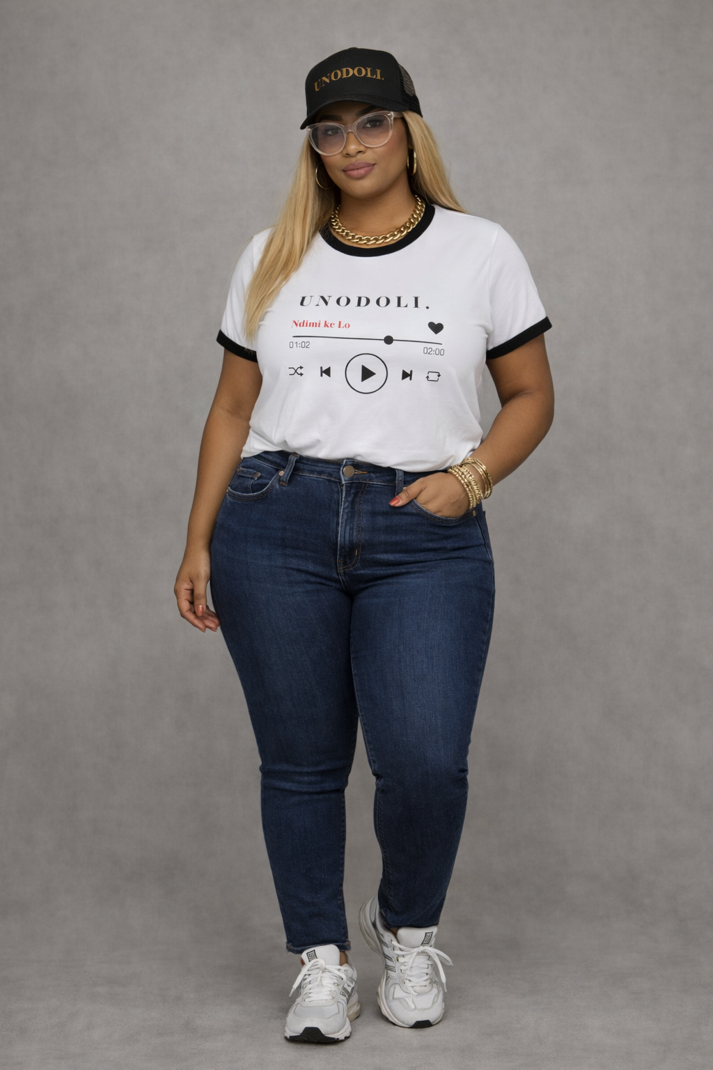 Ringer T-Shirt — ‘UNODOLL’ Music Player Graphic Tee