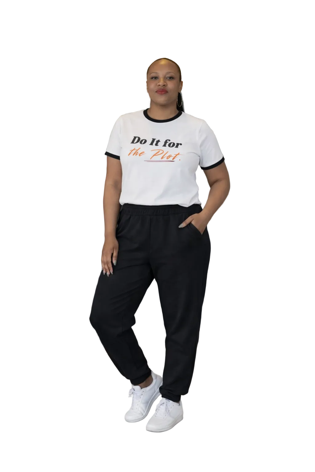 Do It For The Plot Ringer T‑Shirt — Vintage Script Graphic Tee