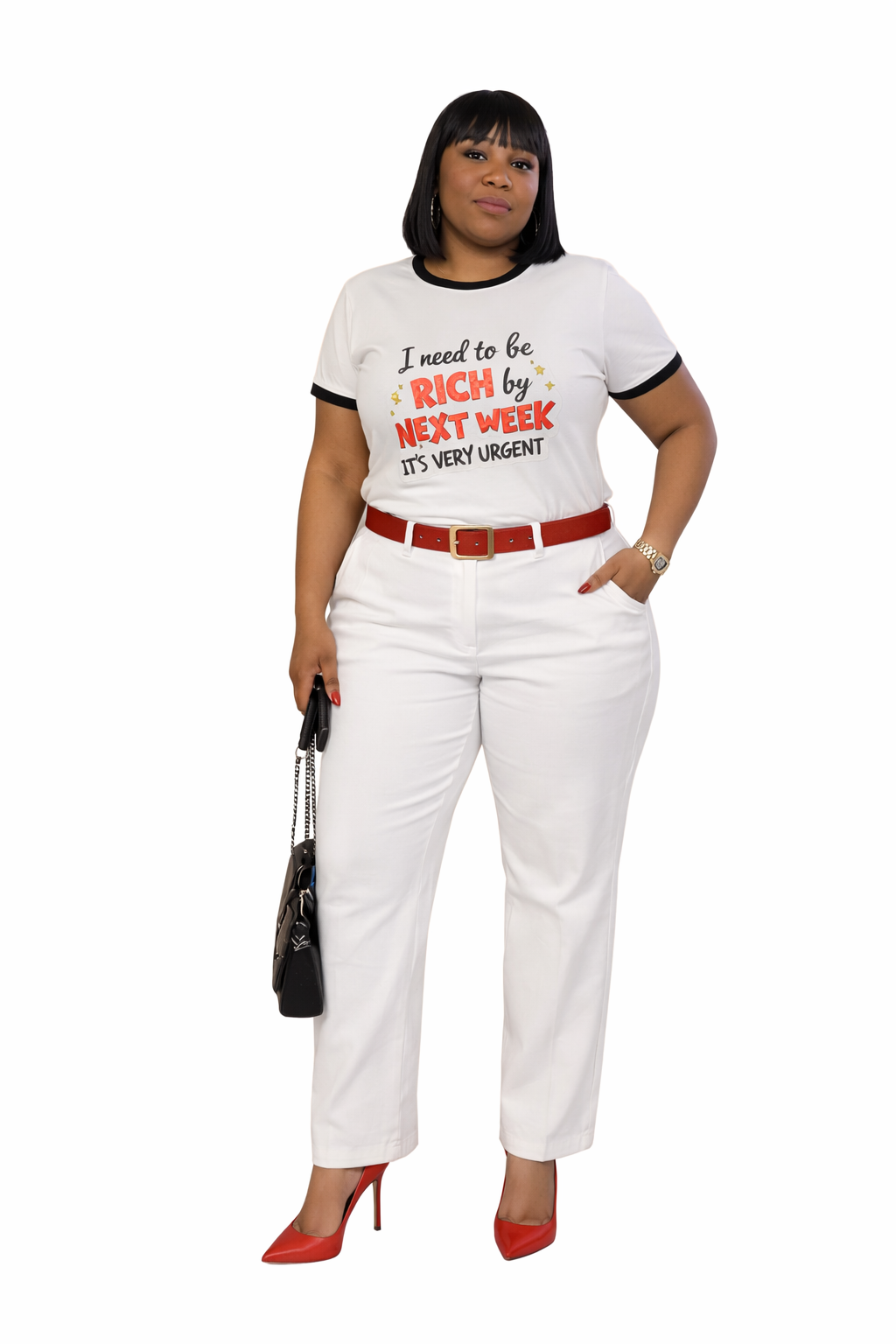 I Need to Be Rich Next Week Ringer T‑Shirt