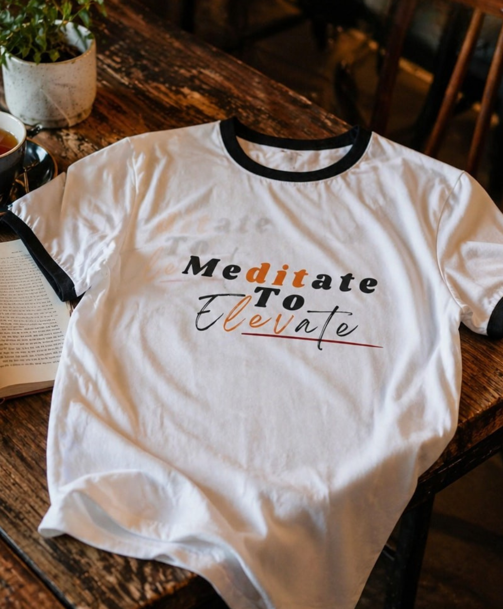 Meditate to Elevate Ringer T-Shirt