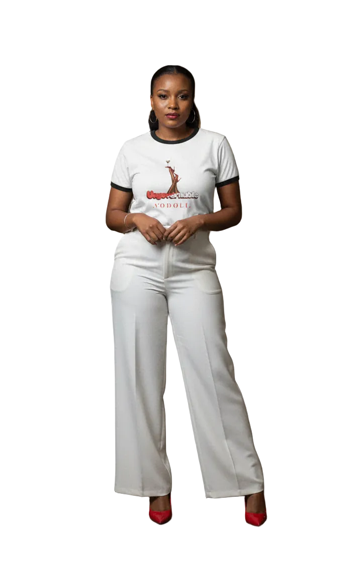 Ringer T-Shirt — 'Ungovernable Nodoli' Vintage Pin-Up Legs Graphic